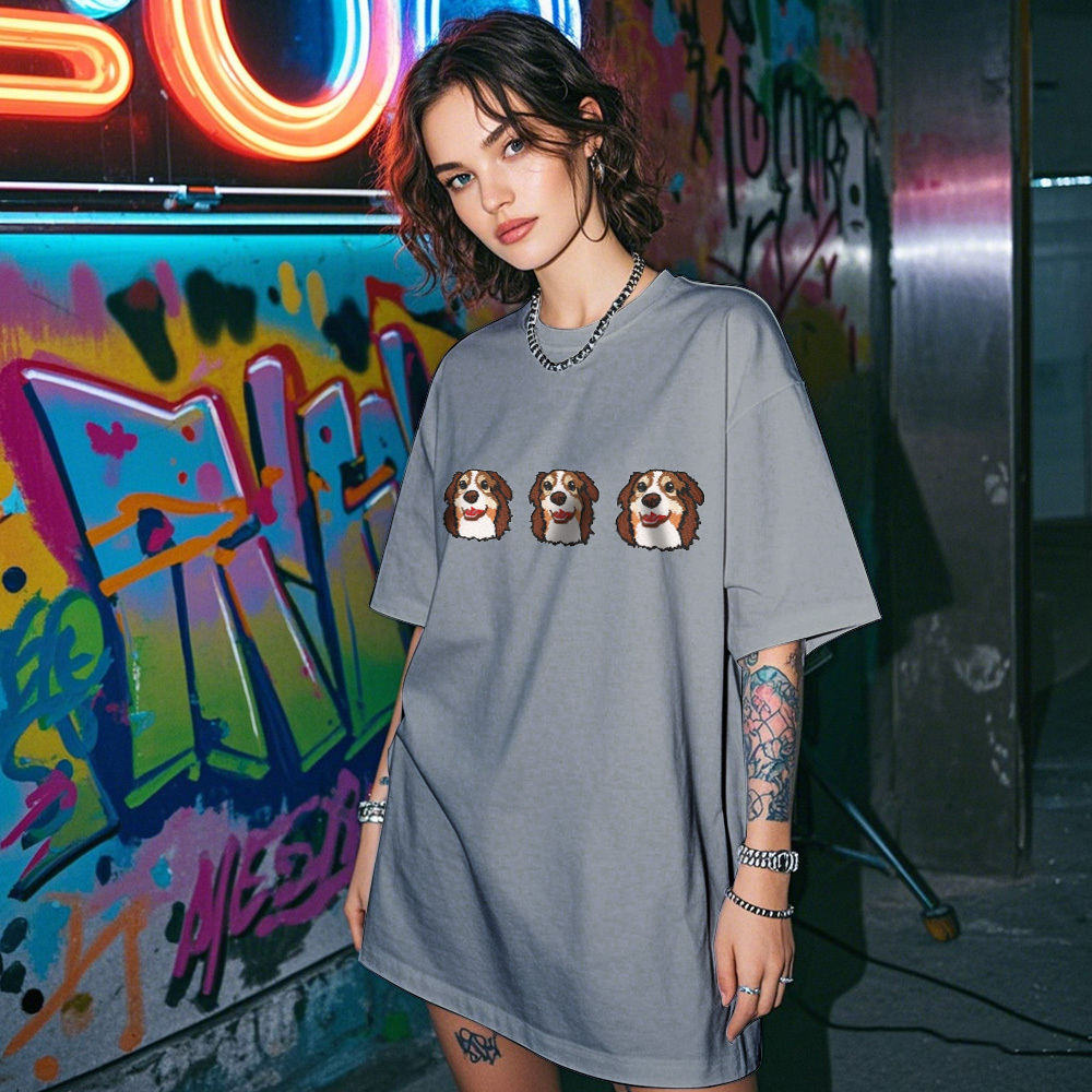 Camiseta Vintage Con Foto Personalizada, Camiseta Personalizada Con Bordado De Mascota Y Nombre De Foto Para Amantes De Las Mascotas - santacalcetines