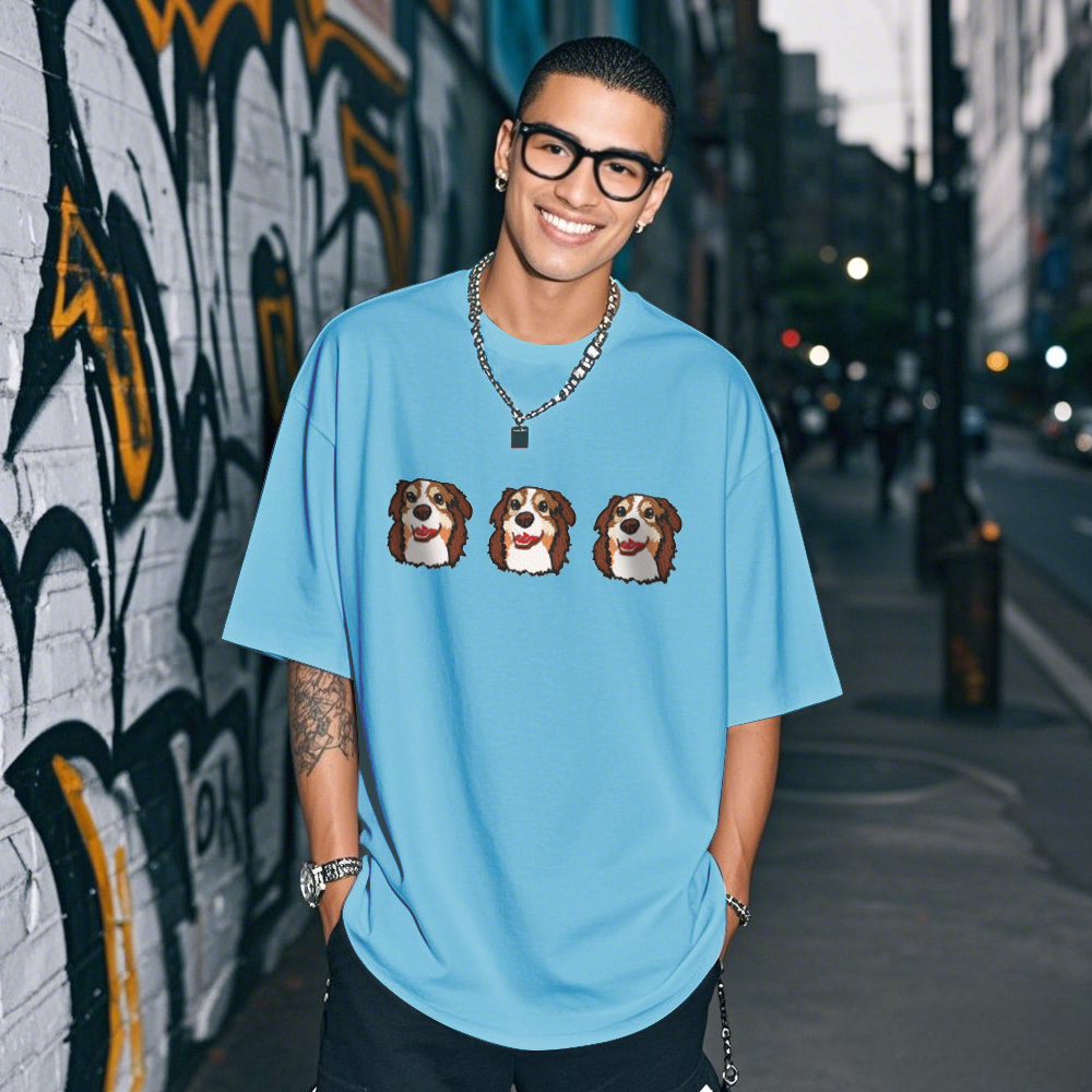 Camiseta Vintage Con Foto Personalizada, Camiseta Personalizada Con Bordado De Mascota Y Nombre De Foto Para Amantes De Las Mascotas - santacalcetines