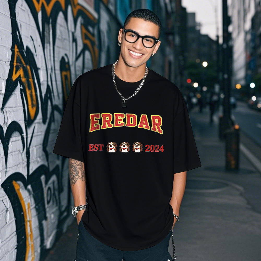 Camiseta Vintage Con Foto Personalizada, Camiseta Personalizada Con Bordado De Mascota Y Nombre De Foto Para Amantes De Las Mascotas - santacalcetines