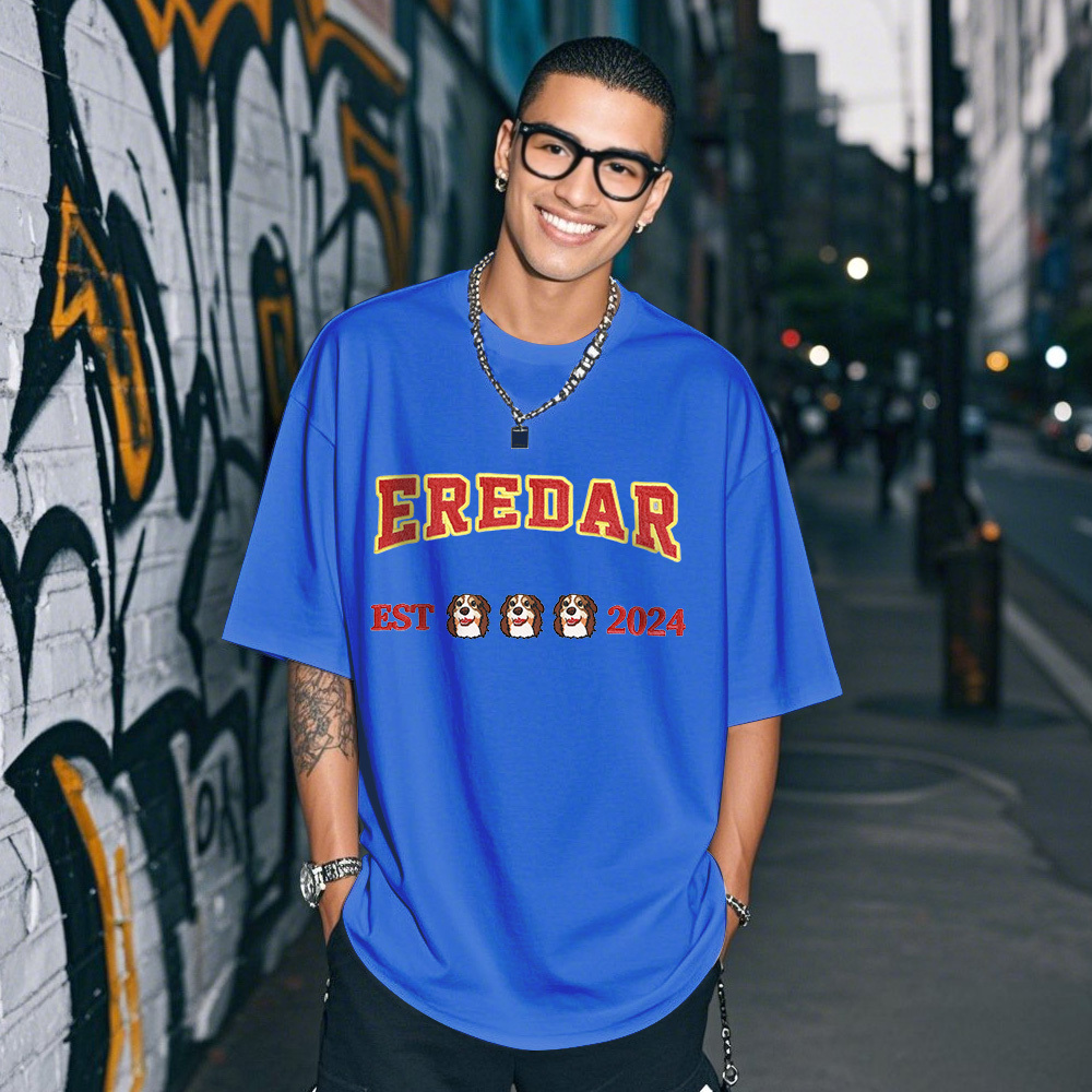 Camiseta Vintage Con Foto Personalizada, Camiseta Personalizada Con Bordado De Mascota Y Nombre De Foto Para Amantes De Las Mascotas - santacalcetines