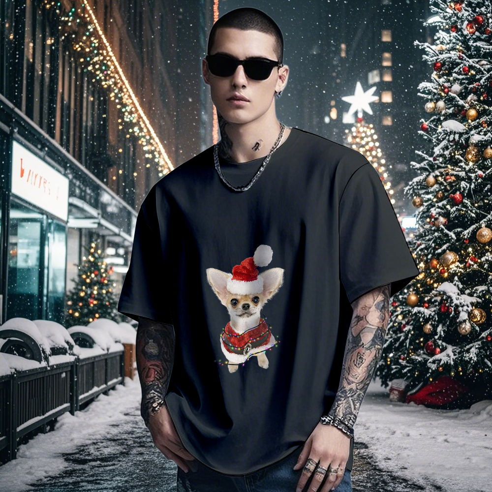 Camiseta Vintage Con Foto Personalizada, Camiseta Con Tema Navideño, Camiseta Vintage Con Linterna - santacalcetines