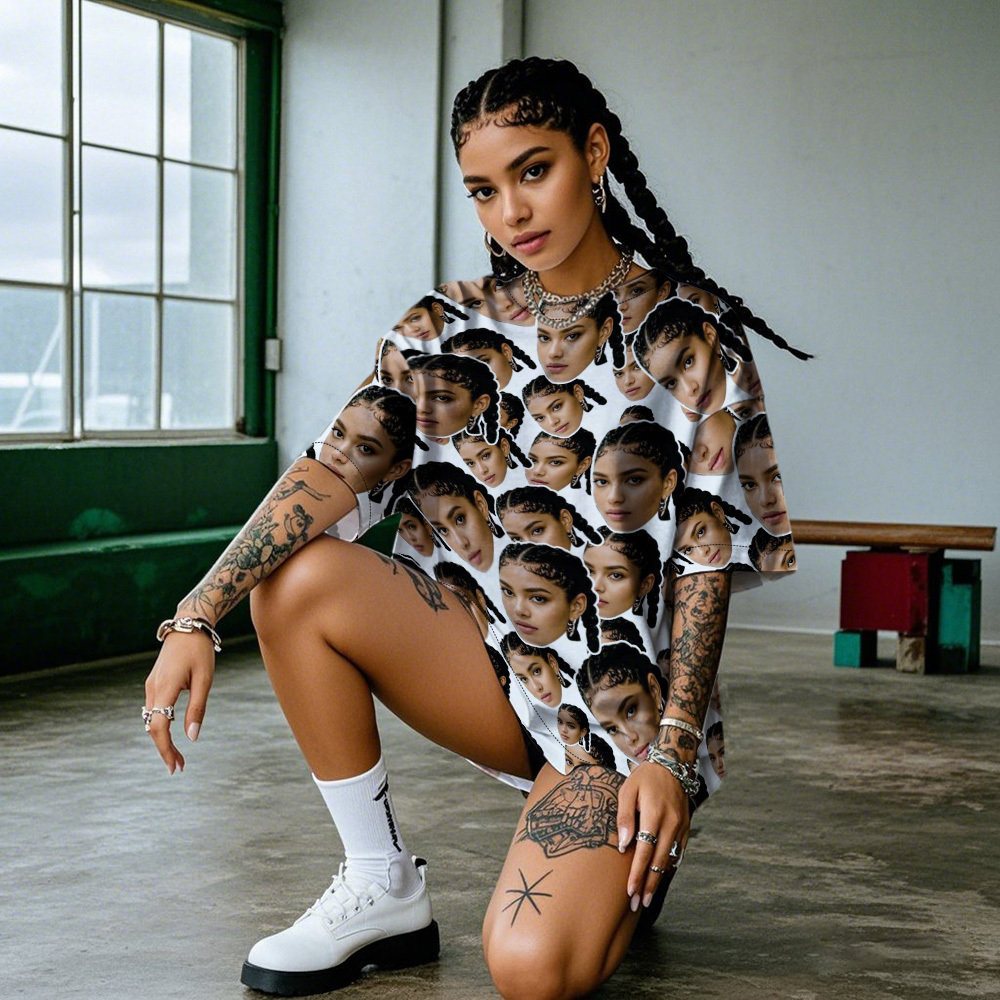 Camisetas Vintage Personalizadas Con Foto De Mash Face, Camiseta Gris Con Tema Del Día De San Valentín, Regalos Para Pareja - santacalcetines