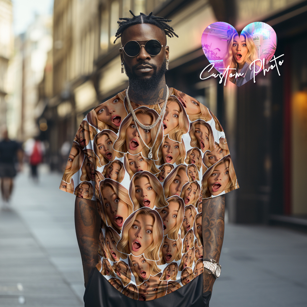 Camisetas Vintage Personalizadas Con Foto De Mash Face, Camiseta Gris Con Tema Del Día De San Valentín, Regalos Para Pareja - santacalcetines