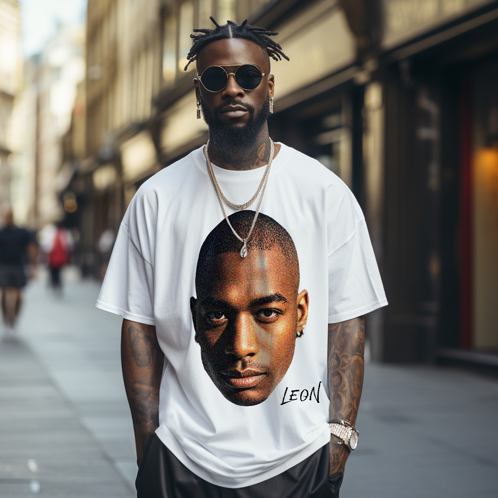 Camisetas Vintage Con Foto Personalizada, Camiseta Con Foto Divertida De Cara Grande, Regalos Únicos En Blanco Y Negro - santacalcetines