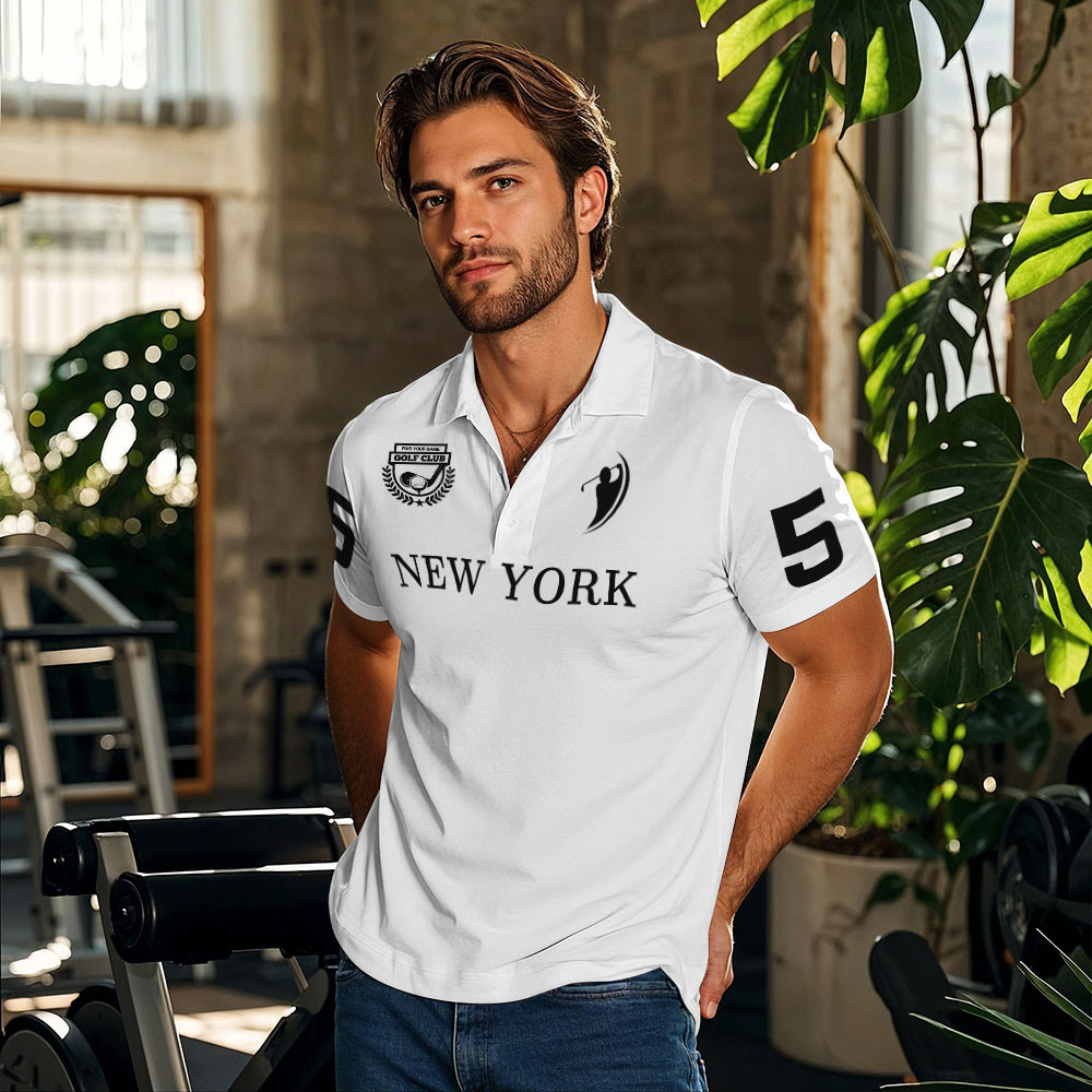 Polo De Golf Personalizado Con Logo Verde Azulado Y Palmeras Hawaianas, Ideal Como Regalo - santacalcetines