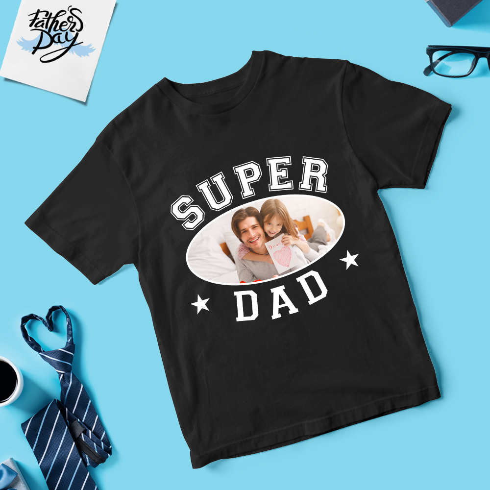 Camiseta Con Foto Personalizada Y Nombre, Camiseta Personalizada Para Papá, El Mejor Papá Del Mundo, Camiseta Para El Día Del Padre, Regalo Para Papá - santacalcetines