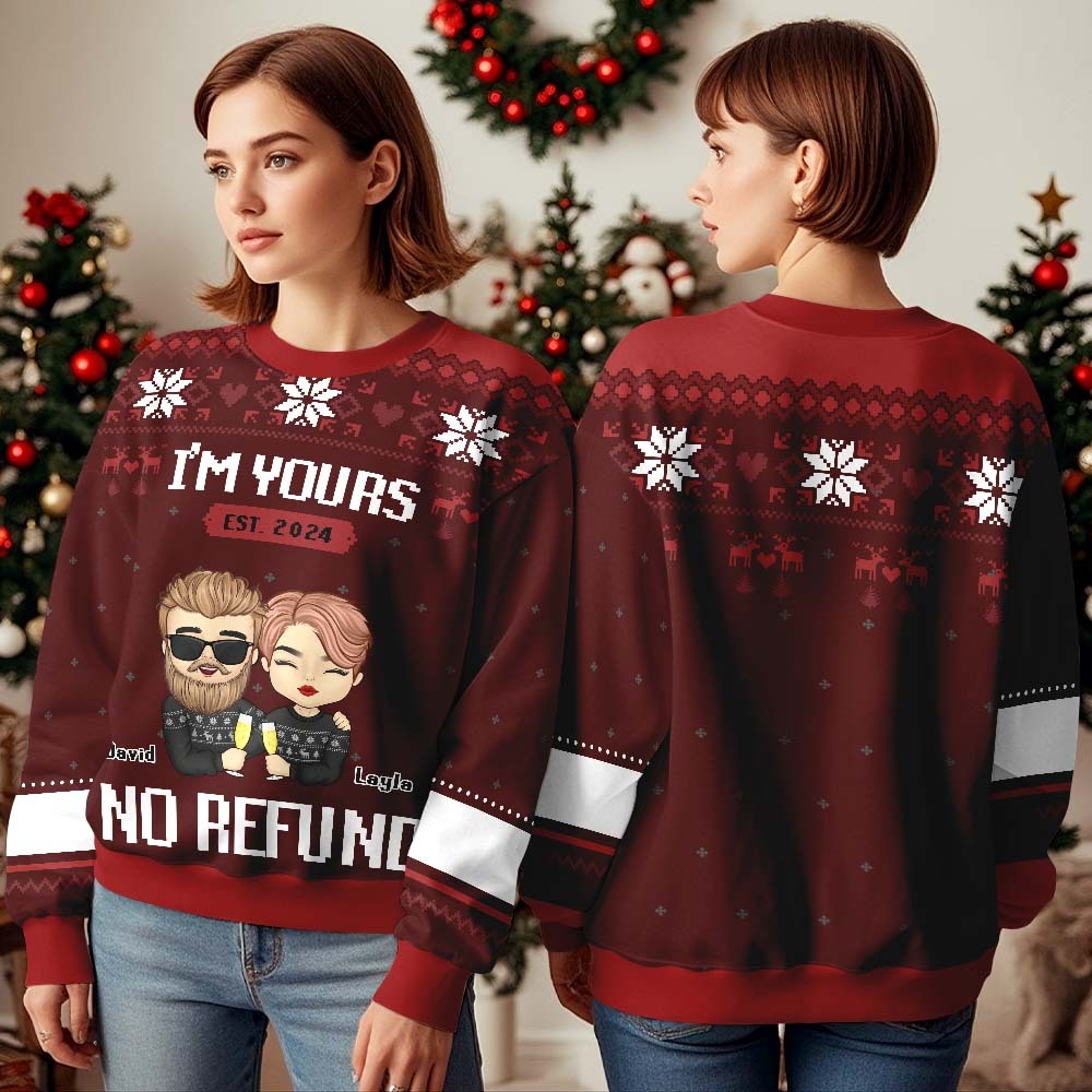Sudadera Navideña Personalizada Con Cuello Redondo, Sudaderas Personalizadas Con Cuello Redondo, Regalos De Navidad - santacalcetines