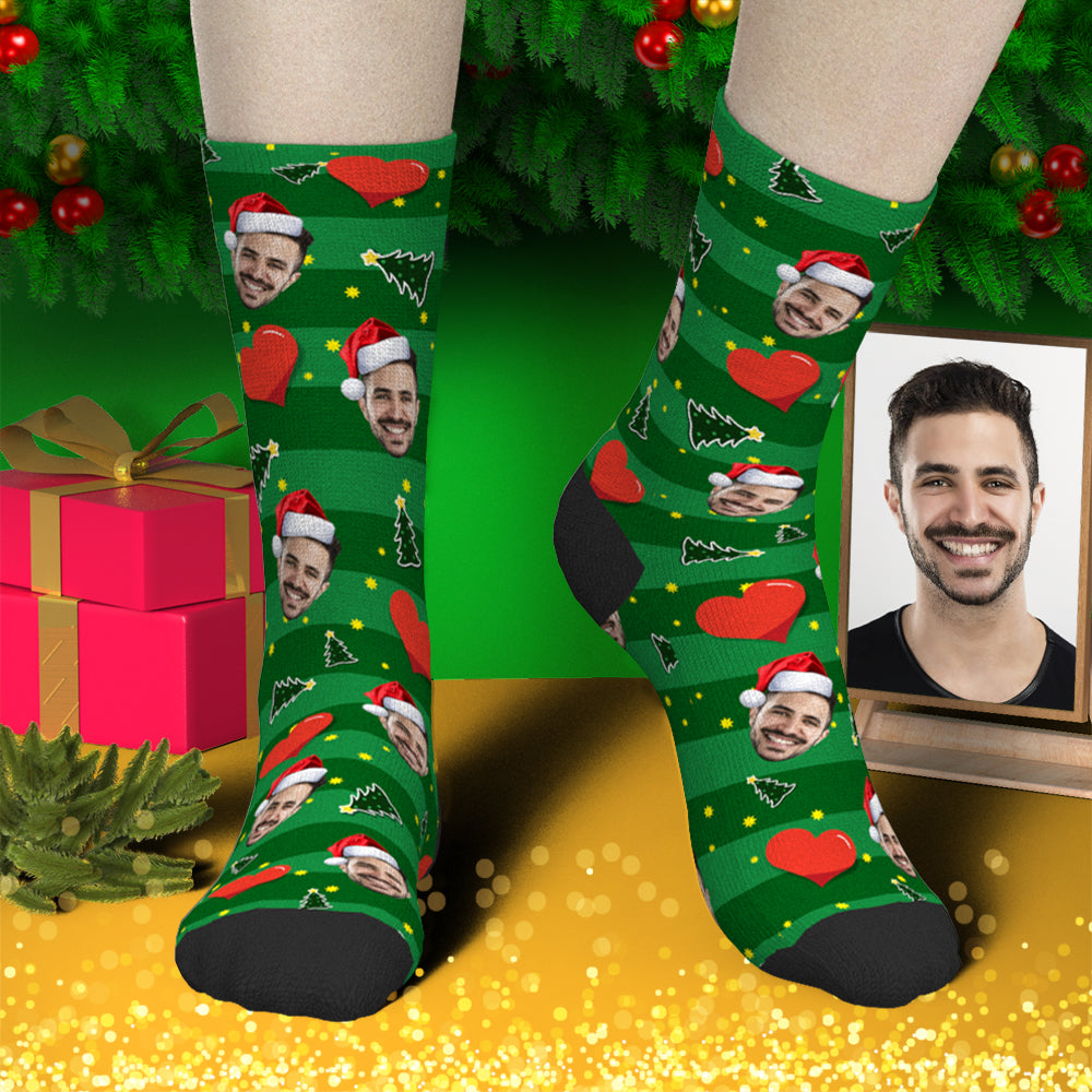 Calcetines Navideños Con Corazones Personalizados