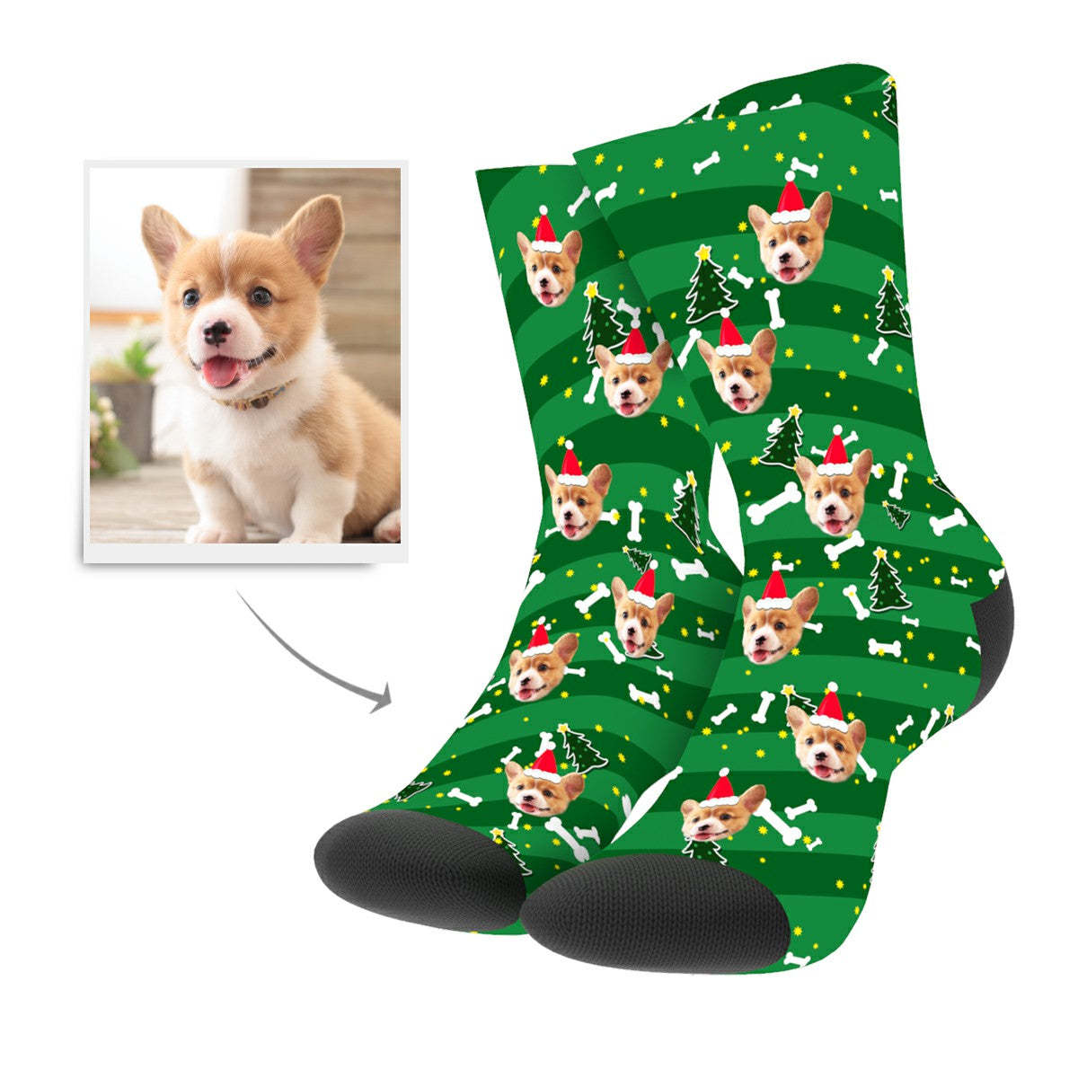 Calcetines Navideños Personalizados Para Perros - santacalcetines