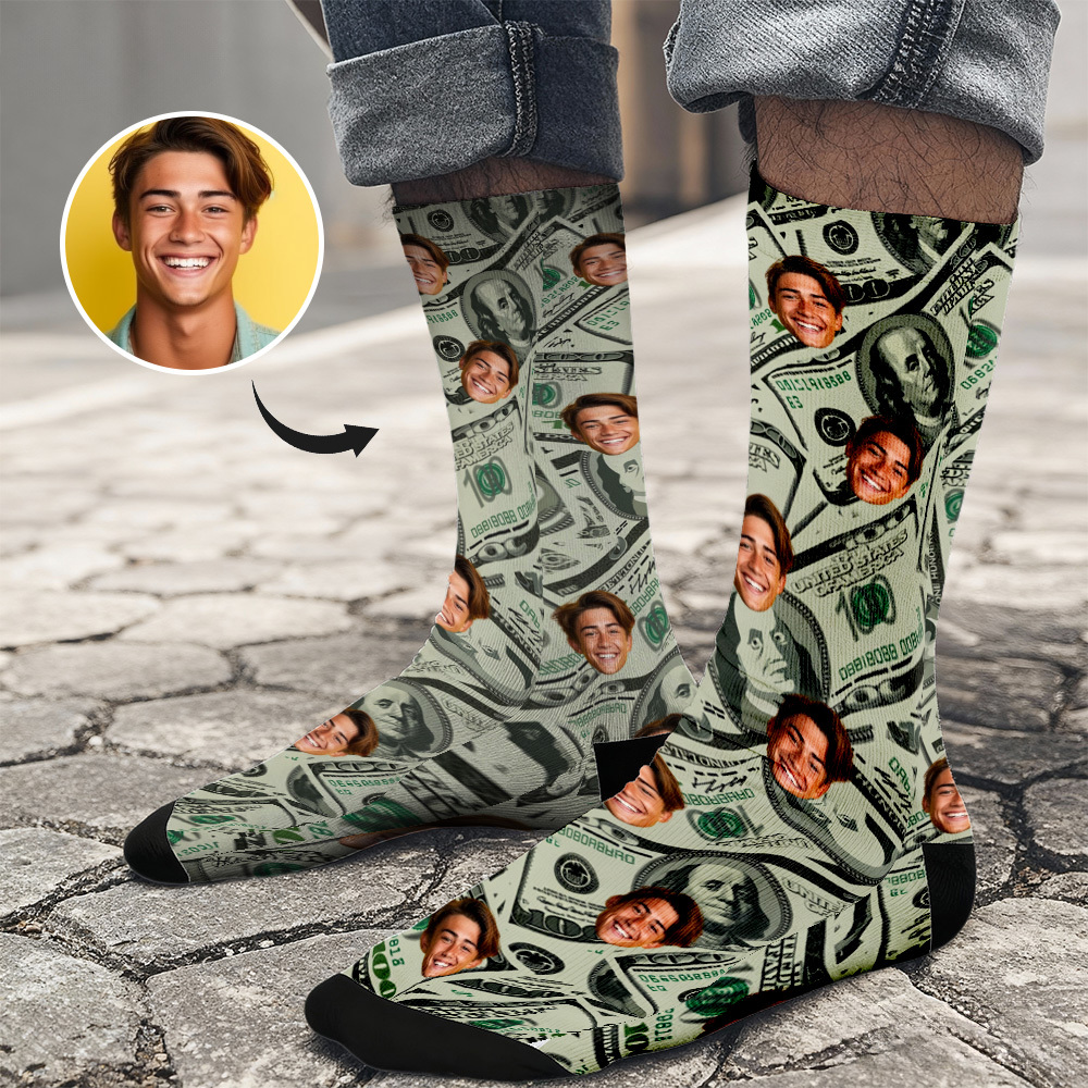Calcetines Navideños Personalizados Con Caras Divertidas. Diseño Personalizado Y Divertido. La Mejor Idea De Regalo Para Navidad. - santacalcetines