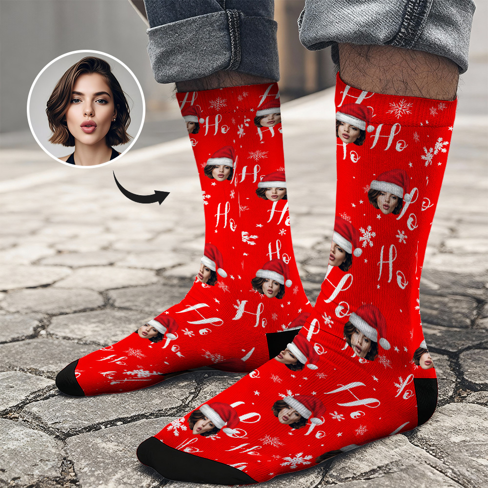 Calcetines Navideños Personalizados Con Caras Divertidas. Diseño Personalizado Y Divertido. La Mejor Idea De Regalo Para Navidad. - santacalcetines