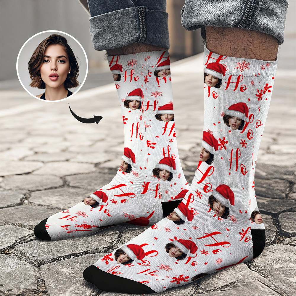 Calcetines Navideños Personalizados Con Caras Divertidas. Diseño Personalizado Y Divertido. La Mejor Idea De Regalo Para Navidad. - santacalcetines