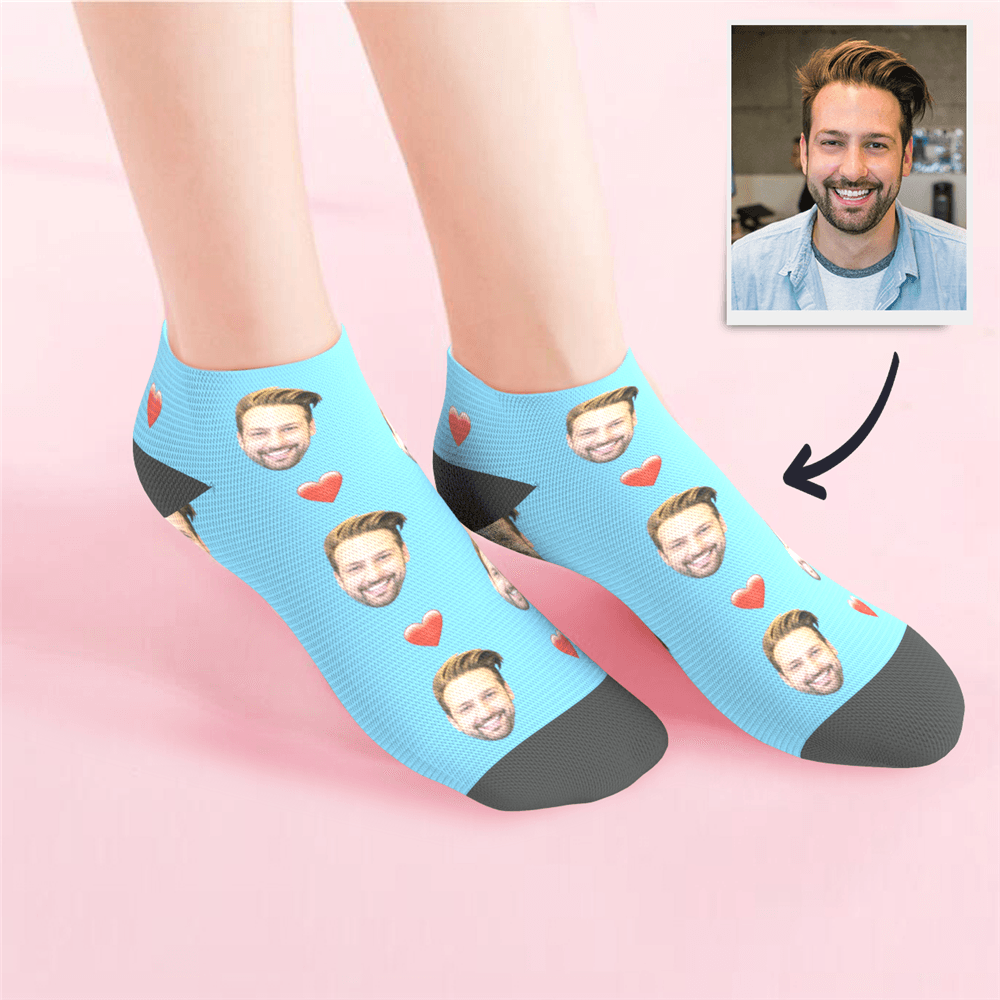 Custom Low cut Ankle Socks Heart - MyPhotoSocks