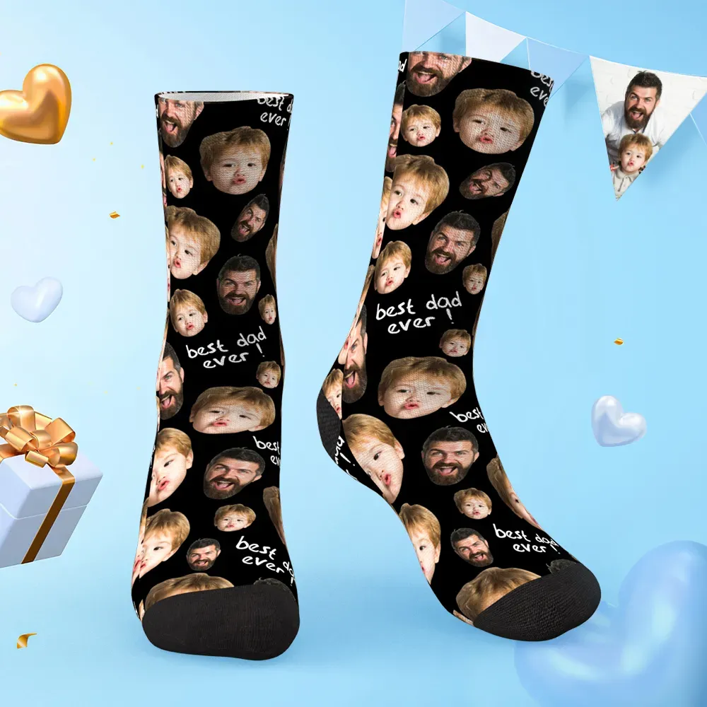 Mejor Papá-Calcetines Personalizados con Cara al