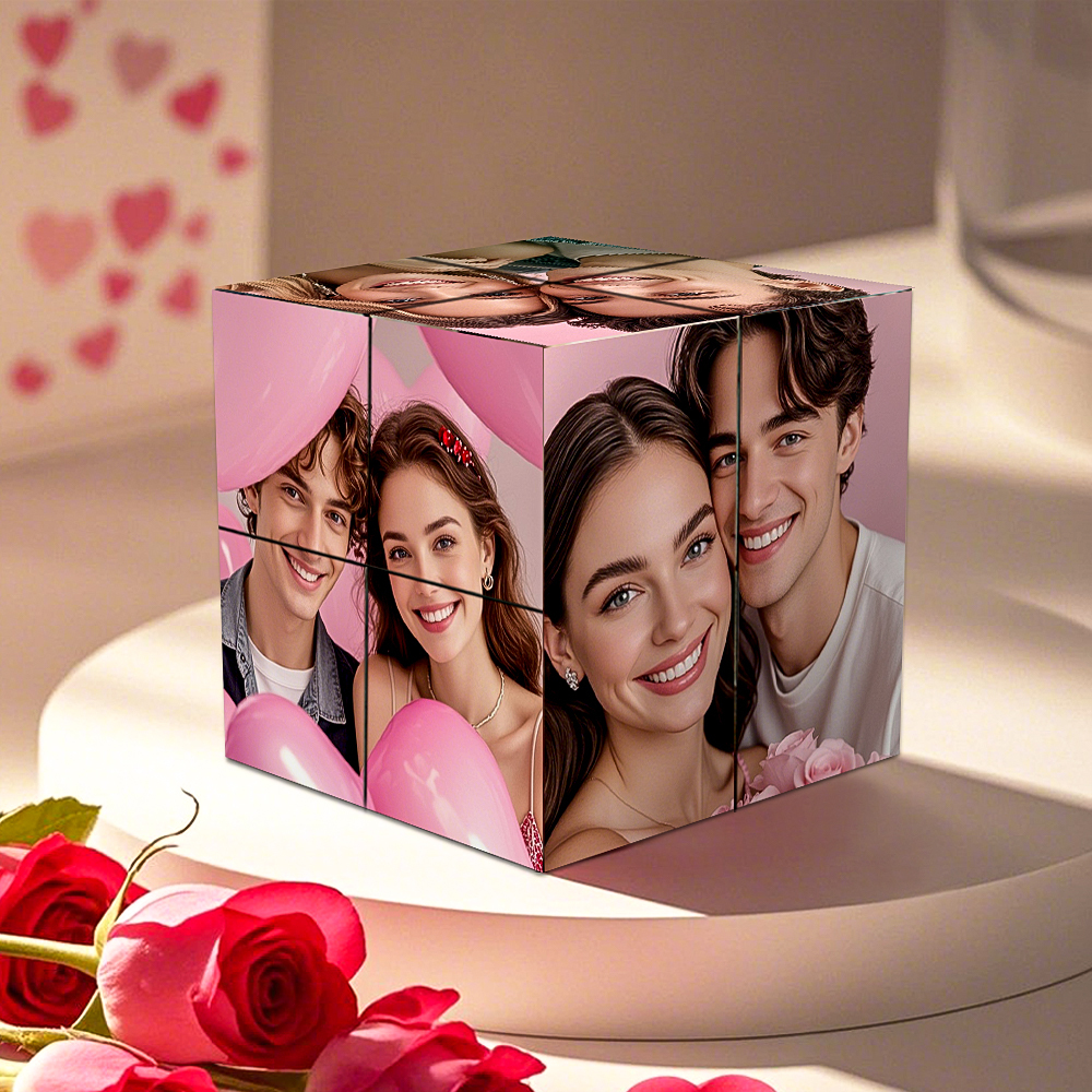 Cubo De Rubik Plegable Con Fotos Personalizadas Para Parejas, Regalo De Navidad - santacalcetines