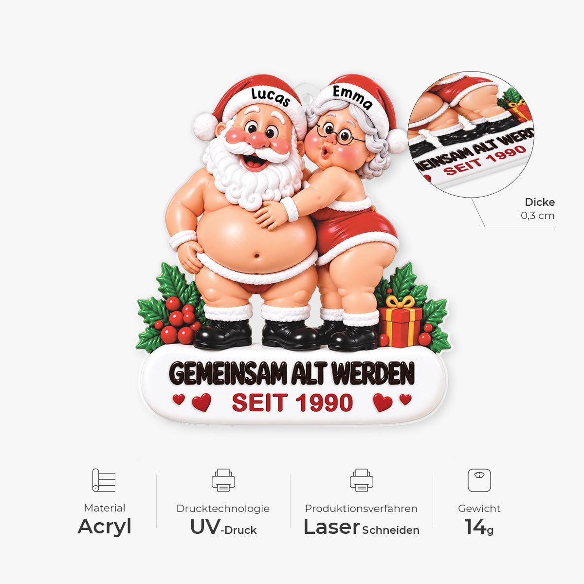 Adorno Navideño Personalizado Para Parejas: Decoración Colgante Acrílica 'Envejeciendo Juntos Desde' Para árbol - santacalcetines