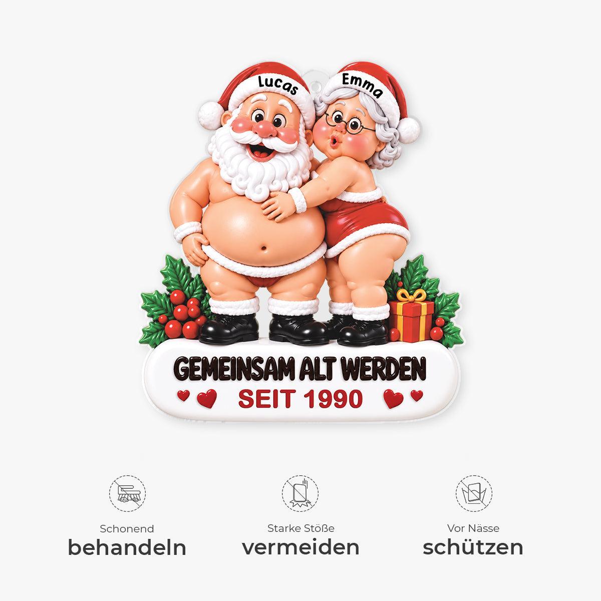Adorno Navideño Personalizado Para Parejas: Decoración Colgante Acrílica 'Envejeciendo Juntos Desde' Para árbol - santacalcetines
