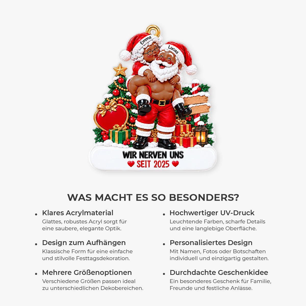 Adorno Personalizado De Pareja De Papá Noel - Decoración Del árbol De Navidad 'Envejeciendo Juntos' Para Parejas - santacalcetines