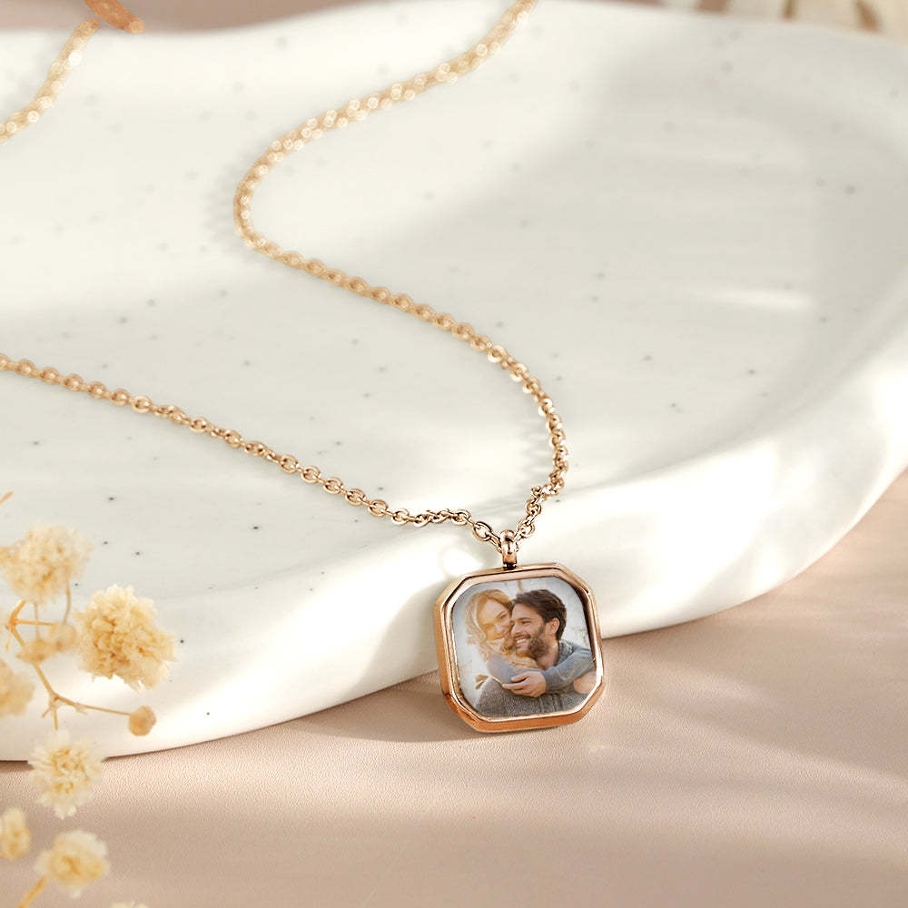 Collar Personalizado De Acero De Titanio Sensible A La Temperatura Que Cambia De Color, Collar De Regalo Con Foto Sorpresa Para Su Ser Querido