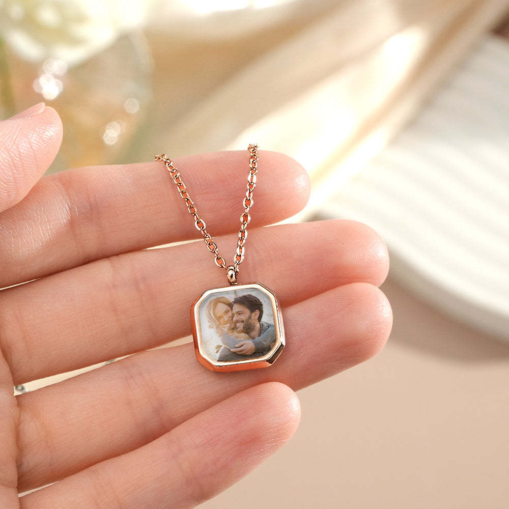 Collar Personalizado De Acero De Titanio Sensible A La Temperatura Que Cambia De Color, Collar De Regalo Con Foto Sorpresa Para Su Ser Querido