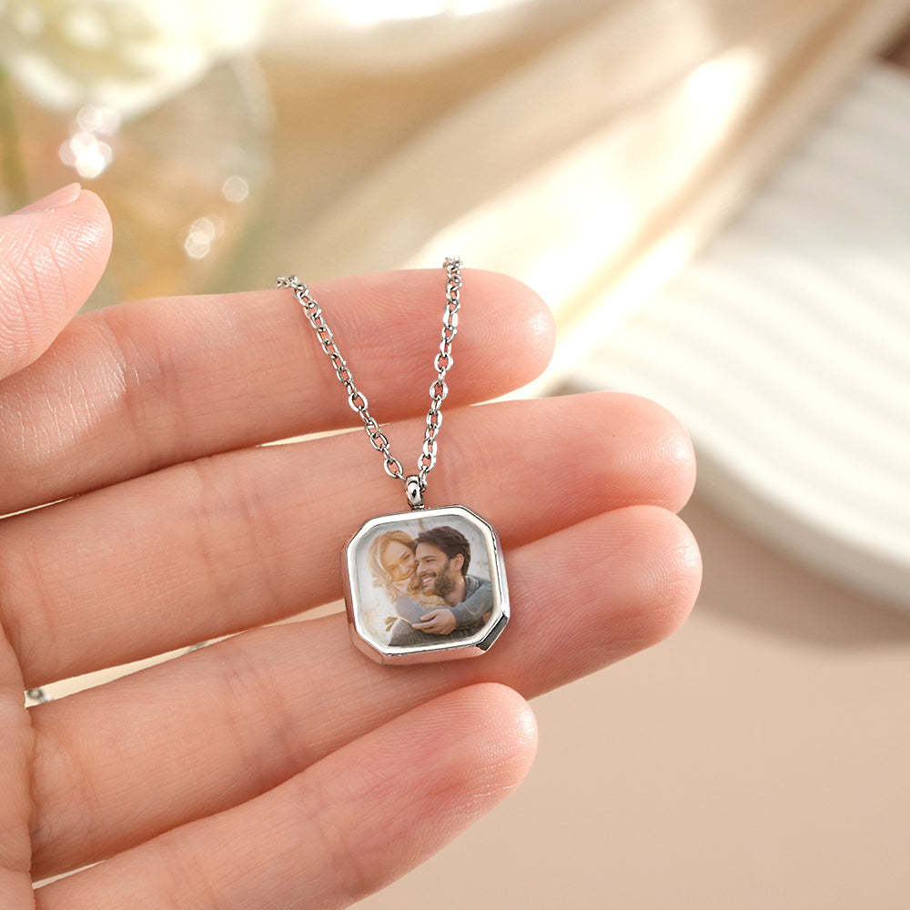 Collar Personalizado De Acero De Titanio Sensible A La Temperatura Que Cambia De Color, Collar De Regalo Con Foto Sorpresa Para Su Ser Querido