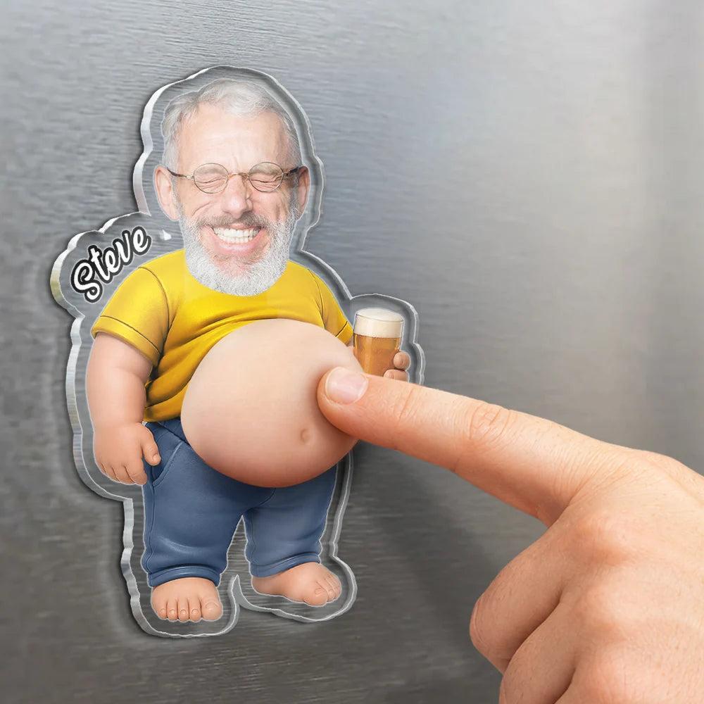 Poke Dad Bod Belly - Imán Acrílico Blando Personalizado Para Nevera - santacalcetines