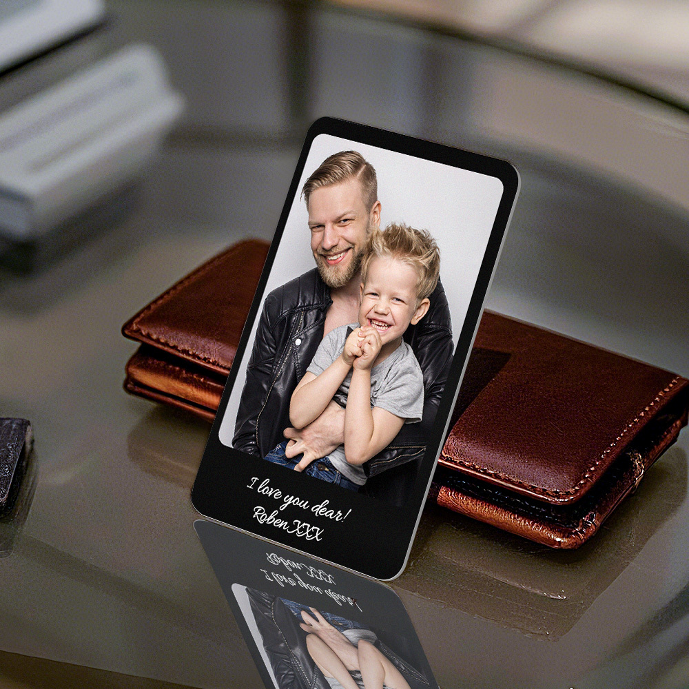 Tarjeta De Billetera De Metal Personalizada Tarjeta De Billetera De Foto De Aluminio Personalizada Regalos Del Día Del Padre - santacalcetines