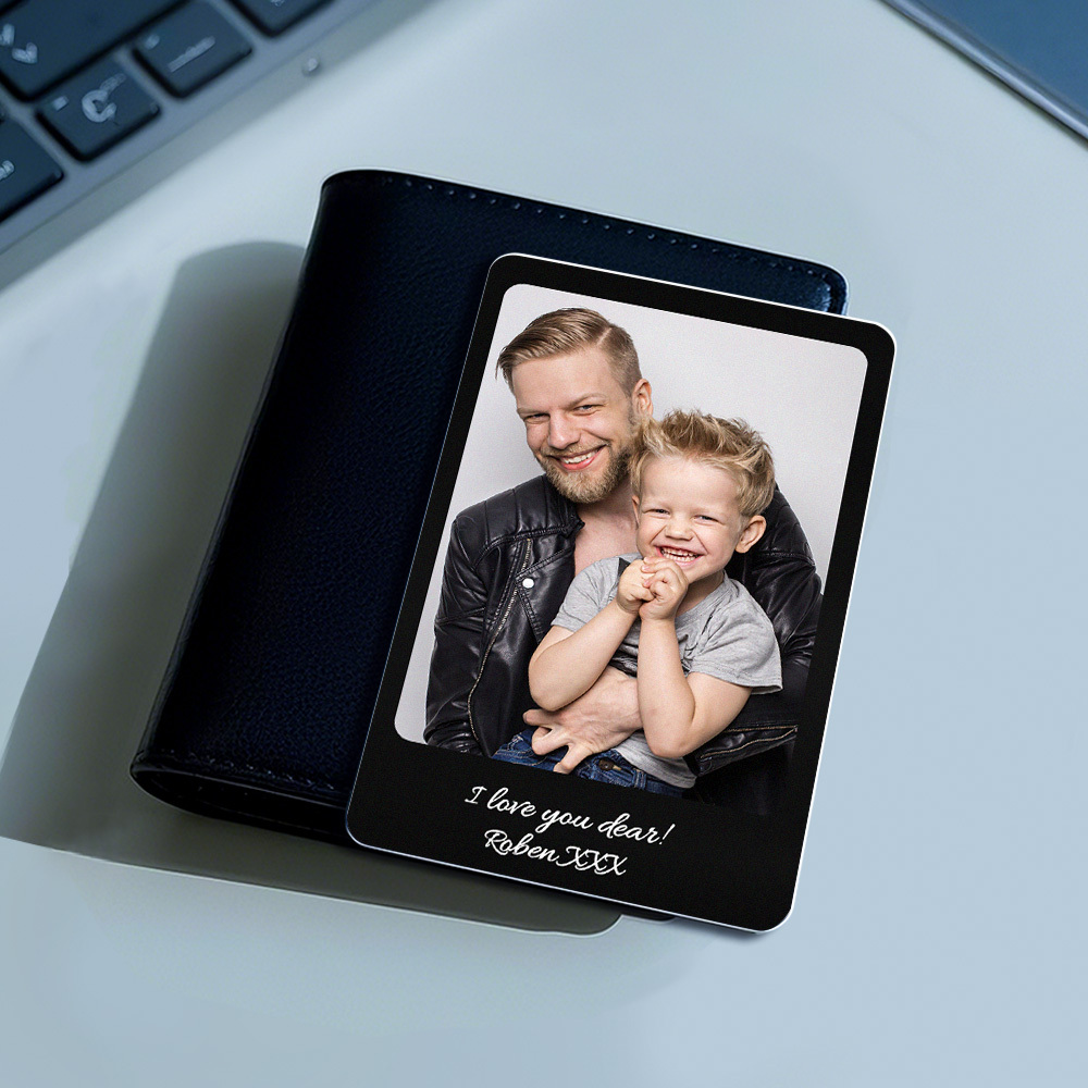 Tarjeta De Billetera De Metal Personalizada Tarjeta De Billetera De Foto De Aluminio Personalizada Regalos Del Día Del Padre - santacalcetines
