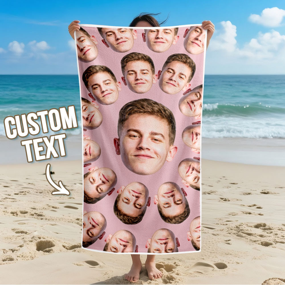 Toalla De Playa Personalizada Con Foto De Dibujos Animados, Toalla De Playa Multicolor, Idea De Regalo Divertida Para El Verano - santacalcetines