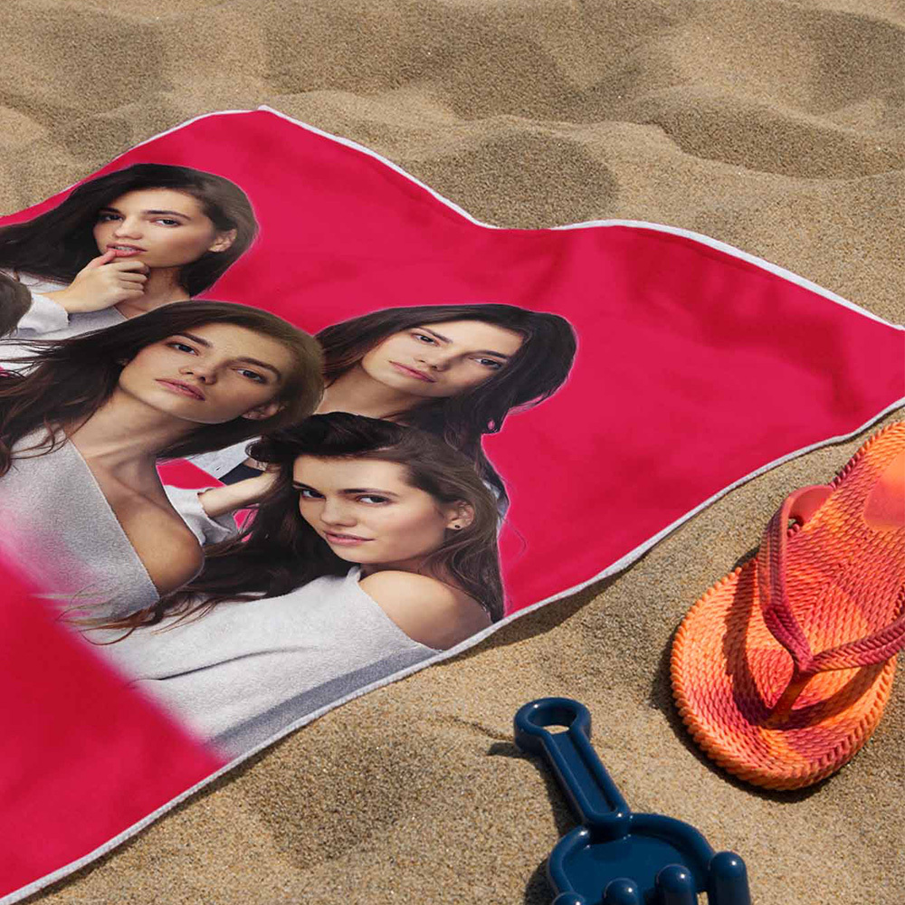 Toalla De Playa Personalizada Con Foto De Dibujos Animados, Toalla De Playa Multicolor, Idea De Regalo Divertida Para El Verano - santacalcetines