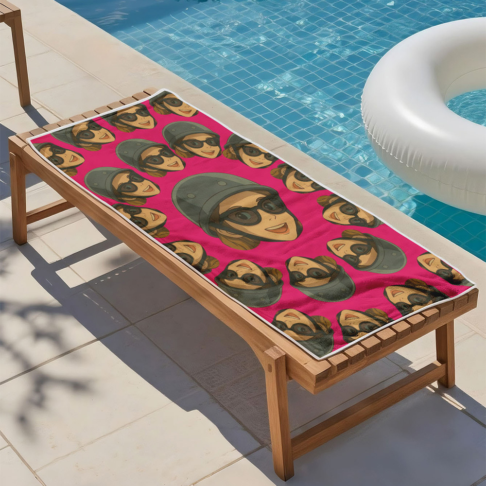 Toalla De Playa Personalizada Con Foto De Dibujos Animados, Toalla De Playa Multicolor, Idea De Regalo Divertida Para El Verano - santacalcetines