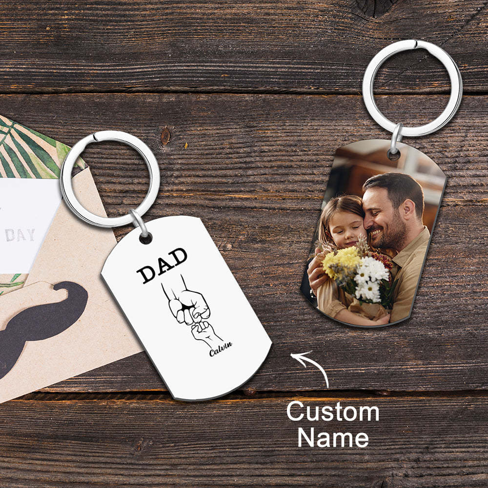 Llavero Personalizado Para Papá Como Regalo Para Papá: Choque De Puños Con Papá - santacalcetines