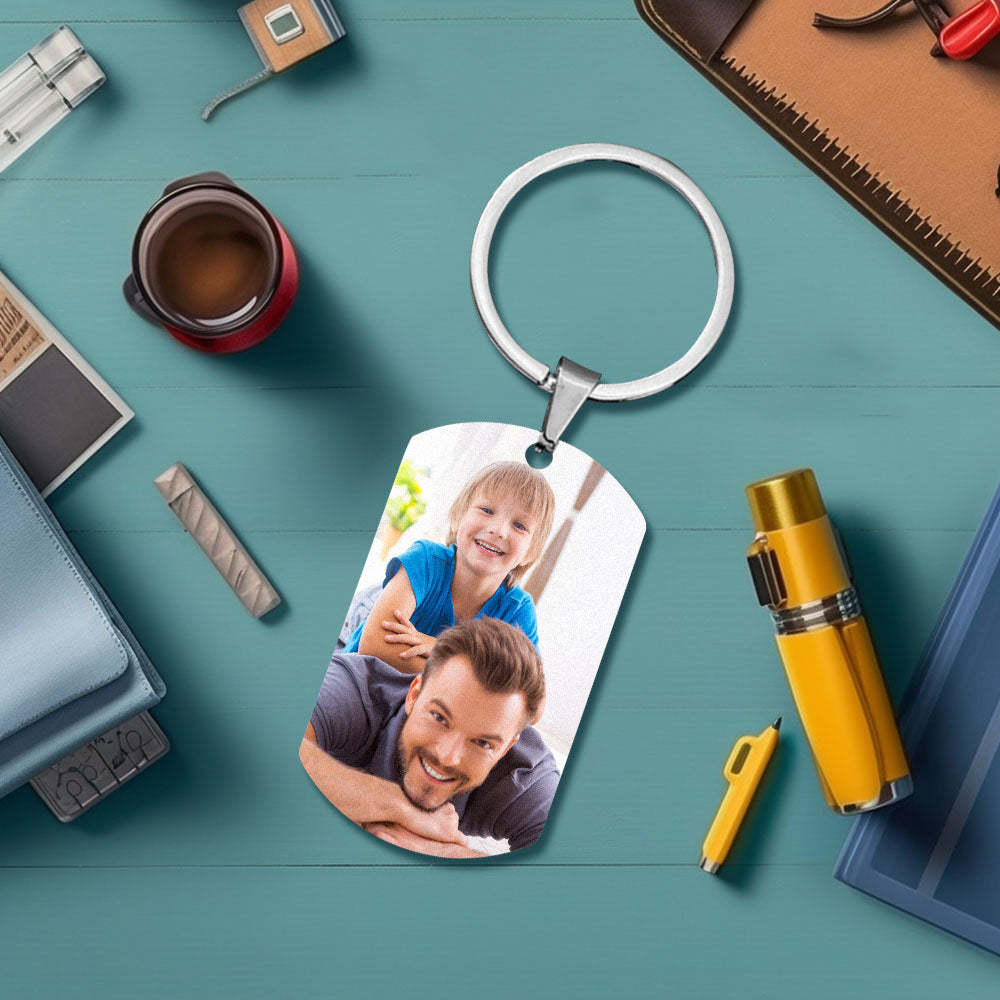 Regalo Del Día Del Padre Para Conducir Con Seguridad Te Necesito Aquí Conmigo Llavero Llavero Con Foto Personalizado Con Tu Nombre - santacalcetines