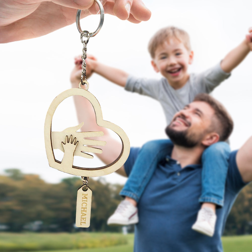 Manos Personalizadas Con Etiquetas De Nombre Llavero Regalo Para El Día Del Padre Regalo Para Papá Abuelo