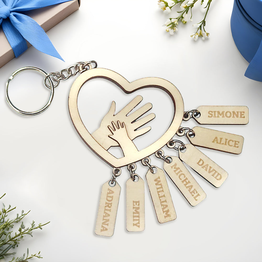 Manos Personalizadas Con Etiquetas De Nombre Llavero Regalo Para El Día Del Padre Regalo Para Papá Abuelo