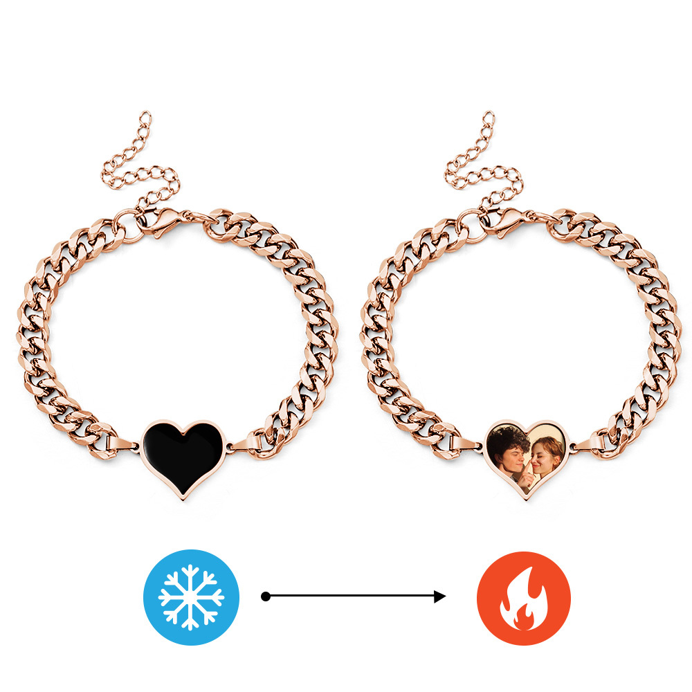 Pulsera Personalizada Con Foto Sensible A La Temperatura, Pulsera Mágica Con Foto Para Hombre, El Mejor Regalo Para Él - santacalcetines
