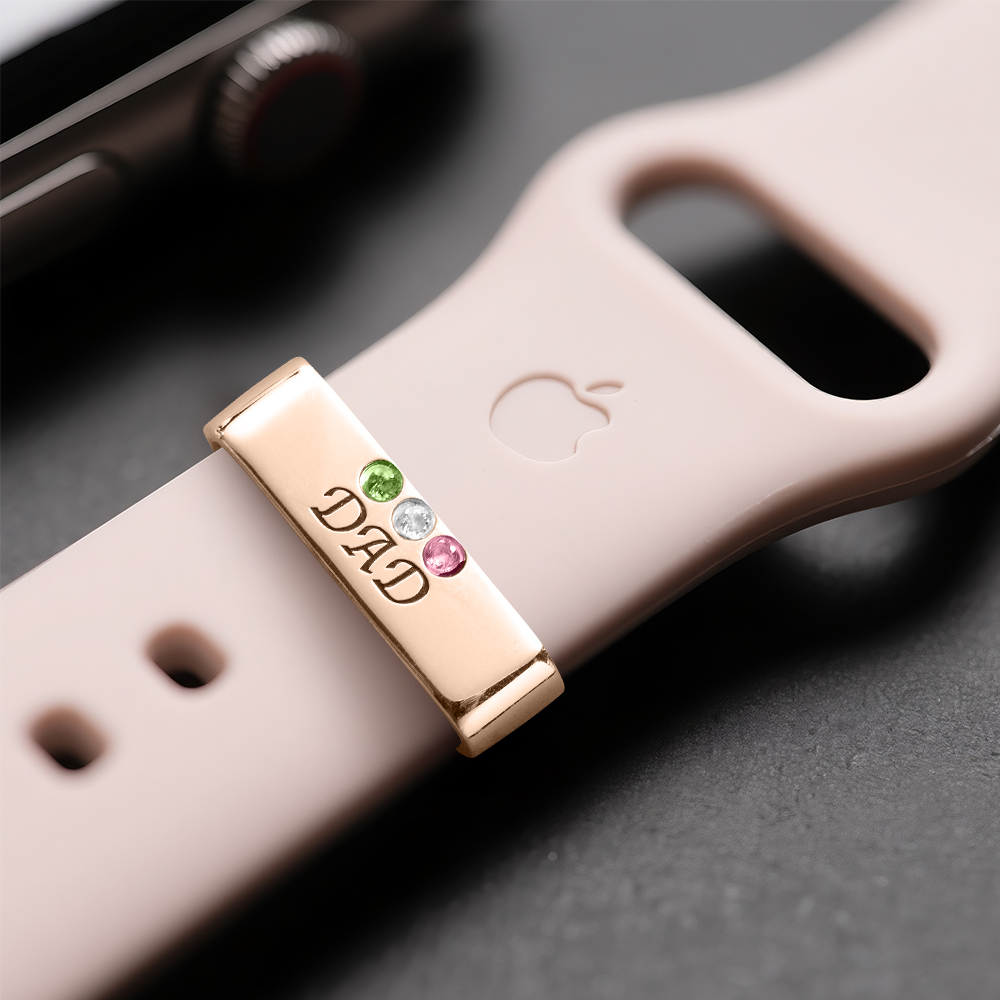 Dije De Correa De Reloj Personalizado, Regalo Del Día Del Padre, Pulsera De Reloj Con Piedras De Nacimiento, Dije Personalizado Para Reloj, Regalo Para El Abuelo - santacalcetines