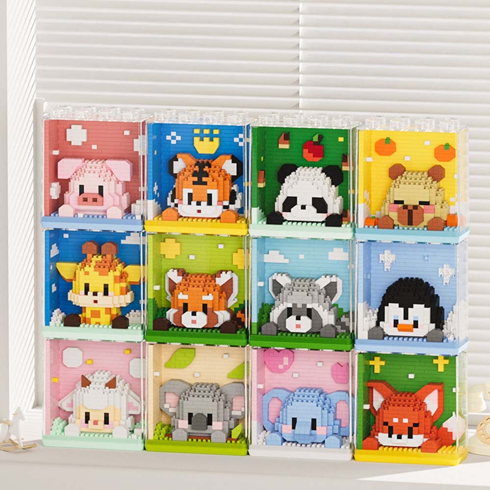 Bloques De Construcción Con Temática De Animales, Juguete Creativo De Bloques De Construcción Del Zoológico, Regalo Para Niños - santacalcetines