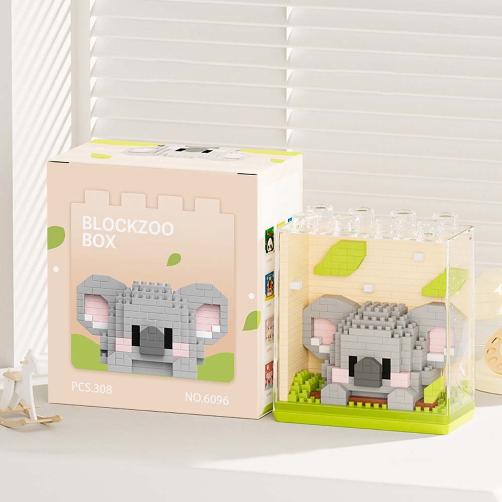 Bloques De Construcción Con Temática De Animales, Juguete Creativo De Bloques De Construcción Del Zoológico, Regalo Para Niños - santacalcetines