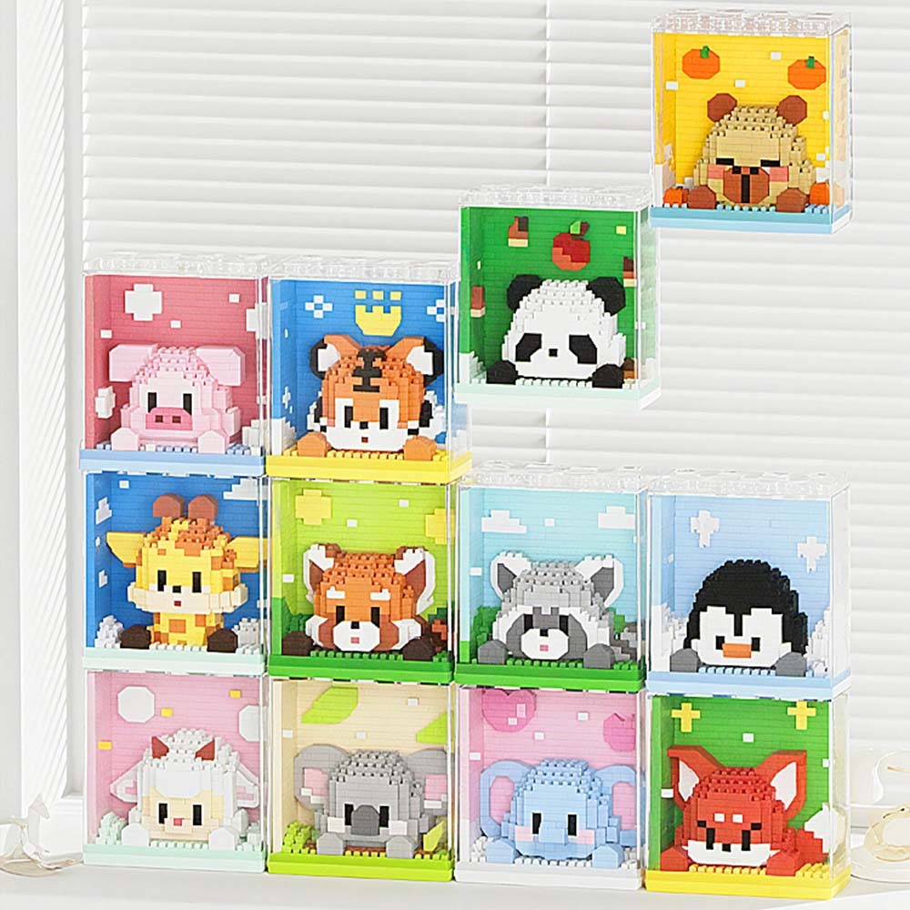 Bloques De Construcción Con Temática De Animales, Juguete Creativo De Bloques De Construcción Del Zoológico, Regalo Para Niños - santacalcetines