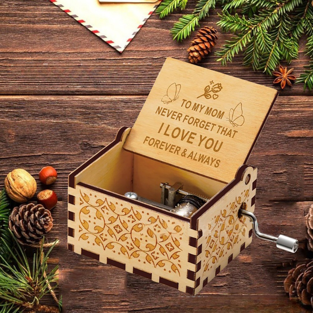 Caja De Música De Madera Para Regalar En El Día De La Madre. Caja De Música 'mi Querida Mamá'. Regalo Para Mamá. - santacalcetines