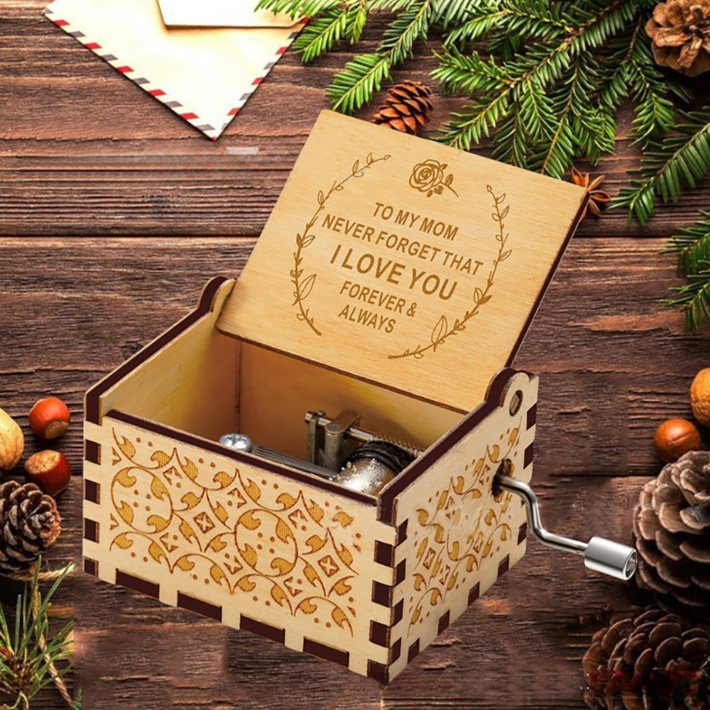 Caja De Música De Madera Para Regalar En El Día De La Madre. Caja De Música 'mi Querida Mamá'. Regalo Para Mamá. - santacalcetines