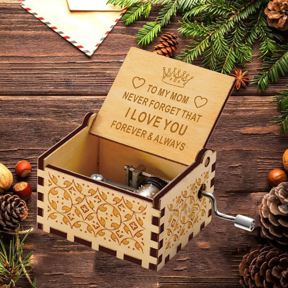 Caja De Música De Madera Para Regalar En El Día De La Madre. Caja De Música 'mi Querida Mamá'. Regalo Para Mamá. - santacalcetines