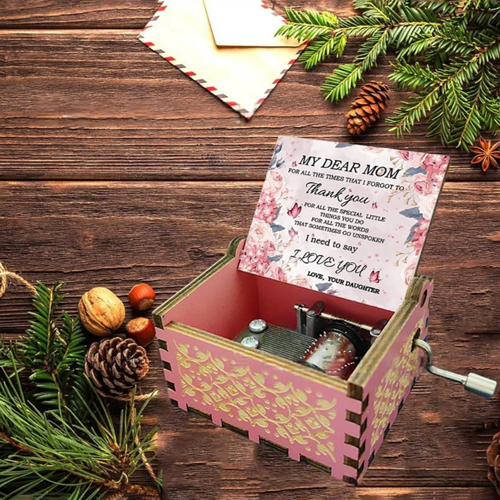 Caja De Música De Madera Para Regalar En El Día De La Madre. Caja De Música 'mi Querida Mamá'. Regalo Para Mamá. - santacalcetines