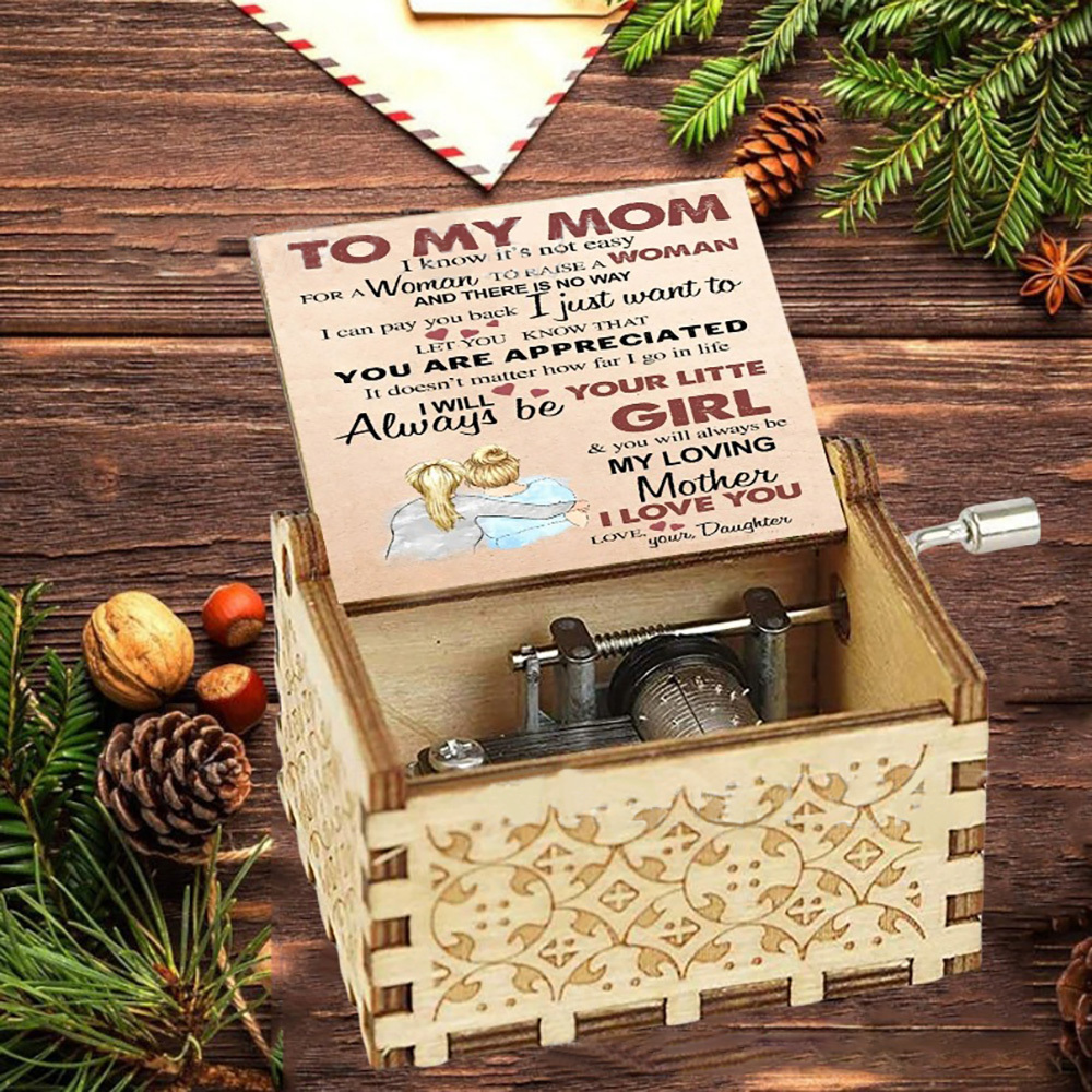 Caja De Música De Madera Para Regalar En El Día De La Madre. Caja De Música 'mi Querida Mamá'. Regalo Para Mamá. - santacalcetines