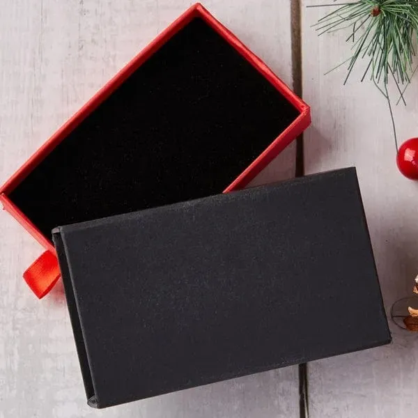 Caja De Cartón Kraft Tipo Cajón, Caja De Regalo De Cartón Negro Con Esponja. - santacalcetines