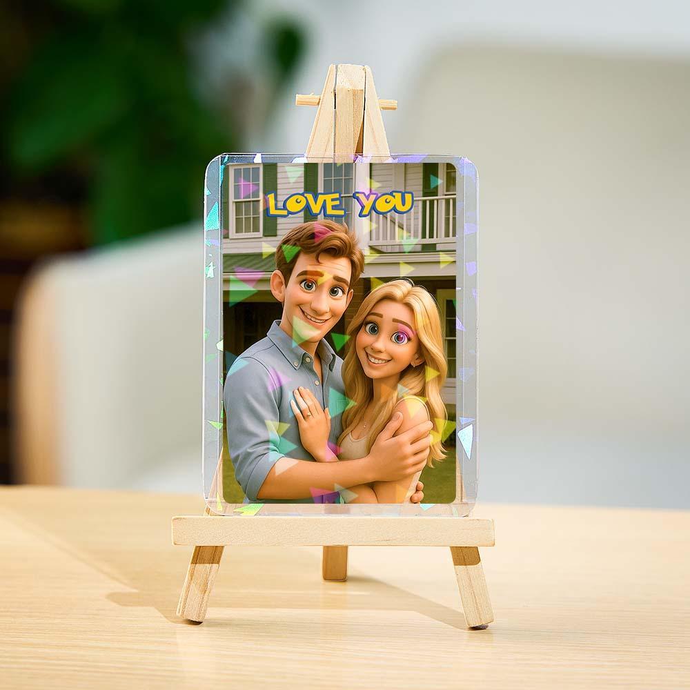 Tarjeta De Regalo Personalizada Con Estilo De Dibujos Animados Para Pareja. Convierte Tu Foto En Un Regalo Coleccionable Único Para Tu Pareja. - santacalcetines