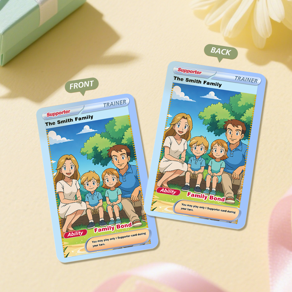 Tarjeta Coleccionable De Anime Personalizada Con Foto Y Nombre | Regalo Único Para Fans Y Parejas - santacalcetines