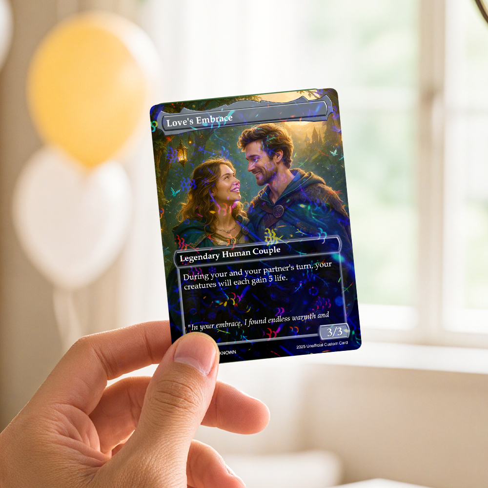 Tarjeta De San Valentín Personalizada Para Pareja, Tarjeta Acrílica Personalizada Con Dibujos Animados, Regalo Con Estilos De Película Opcionales. - santacalcetines