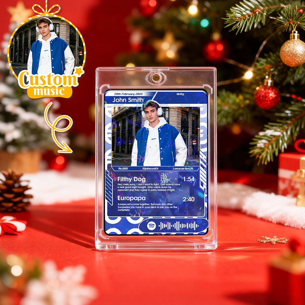 Tarjeta Musical Personalizada Para Parejas, Tarjeta Acrílica Personalizada Para San Valentín, Idea De Regalo, Tarjeta De Navidad. - santacalcetines